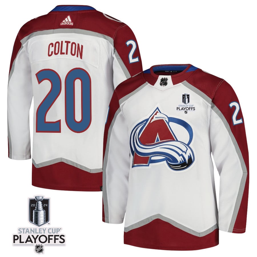 Ross Colton 20 Colorado Avalanche 2024 Nhl Playoffs Patch Away Jersey - Men, White