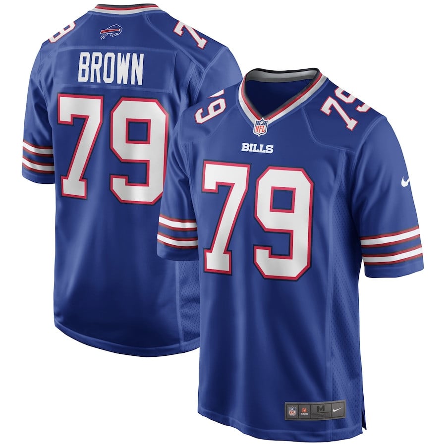 Ruben Brown 79 Buffalo Bills Game Retired Jersey - Royal Js7757