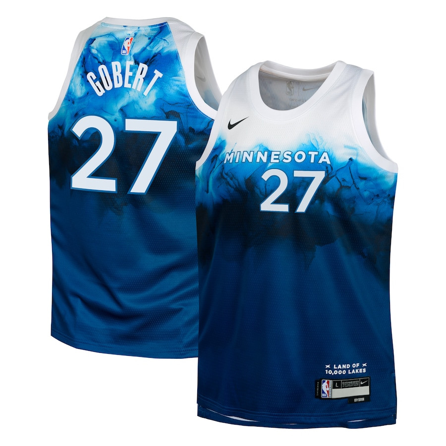 Rudy Gobert 27 Minnesota Timberwolves 2023/24 City Edition Swingman Youth Jersey - Blue