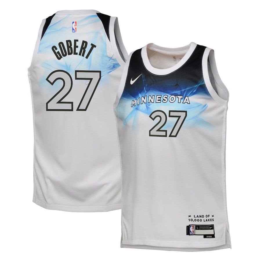 Rudy Gobert 27 Minnesota Timberwolves 2024/25 Swingman Player Youth Jersey - City Edition - White