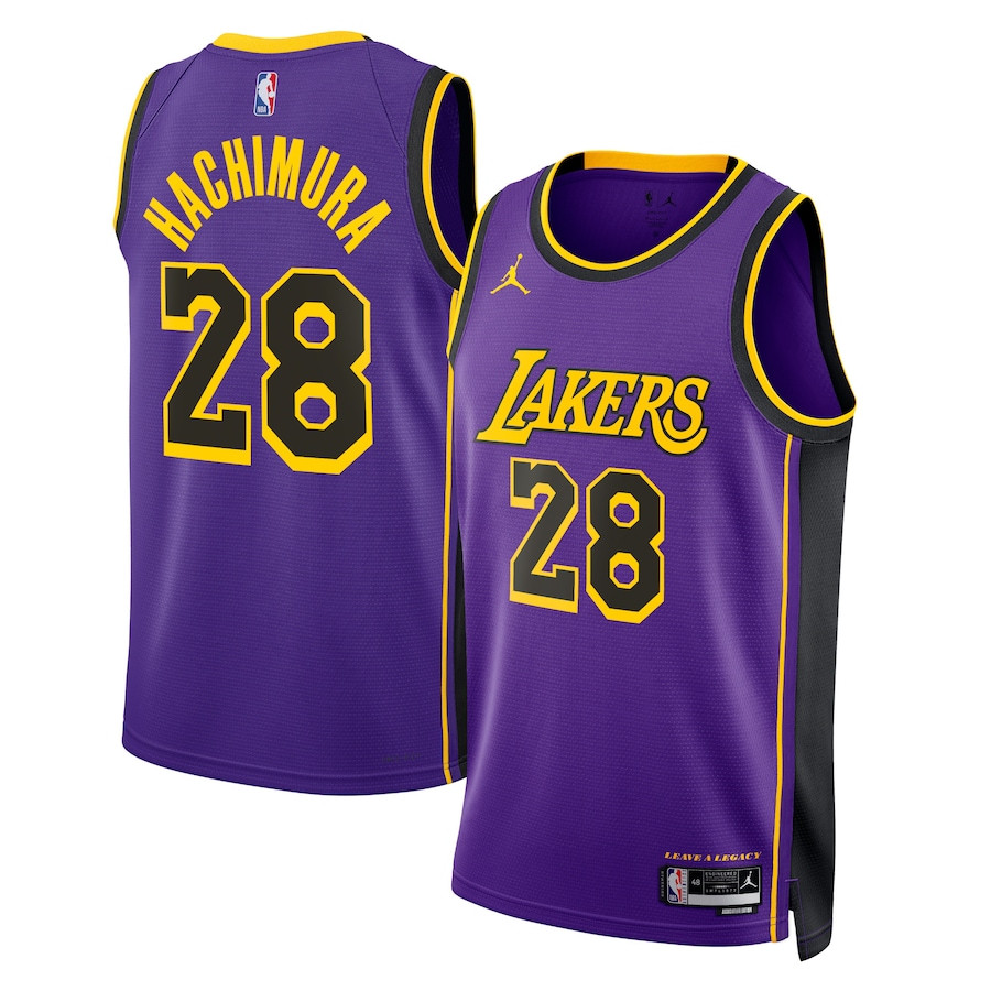 Rui Hachimura 28 Los Angeles Lakers Unisex Swingman Jersey - Statement Edition - Purple