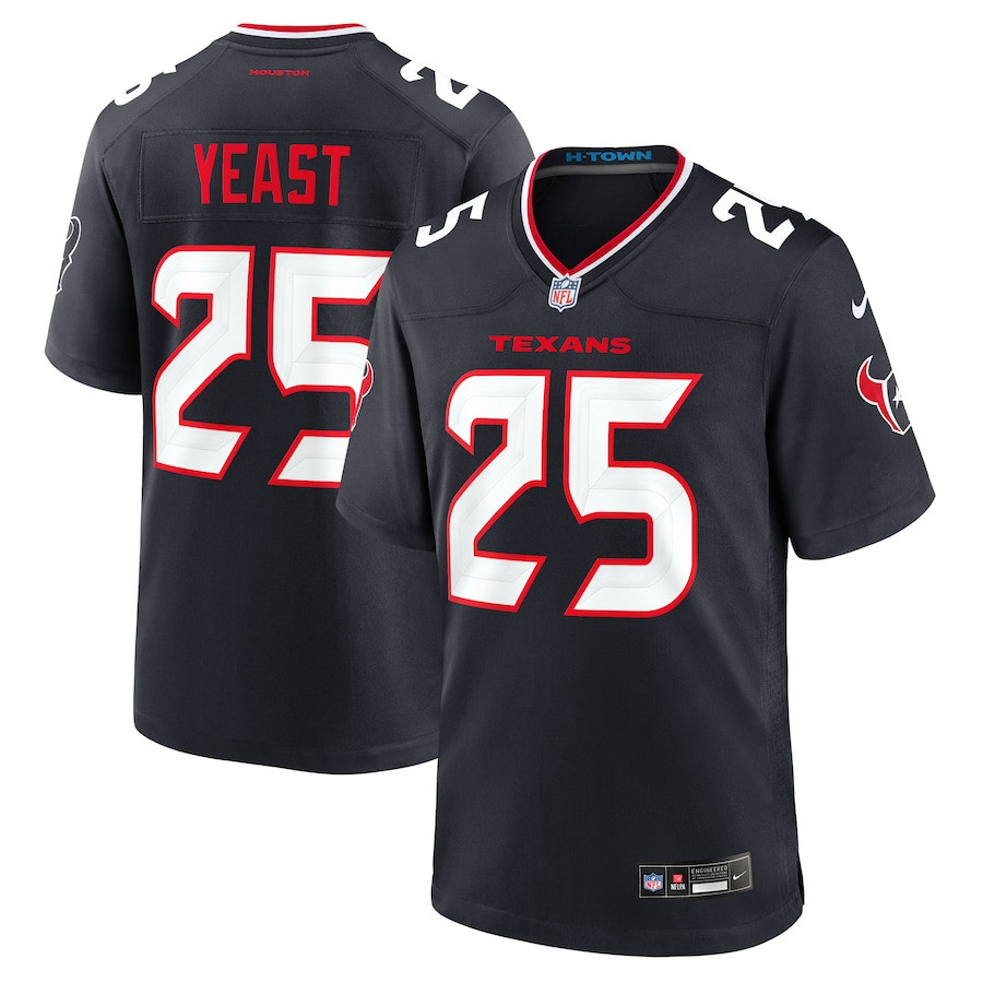 Russ Yeast 25 Houston Texans Team Game Men Jersey - Navy Js9145