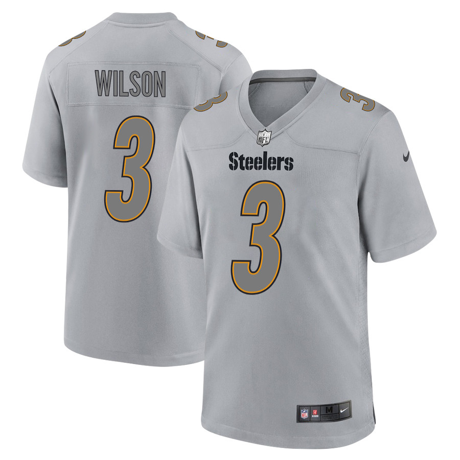 Russell Wilson 3 Pittsburgh Steelers Atmosphere Fashion Game Men Jersey - Silver Js7156