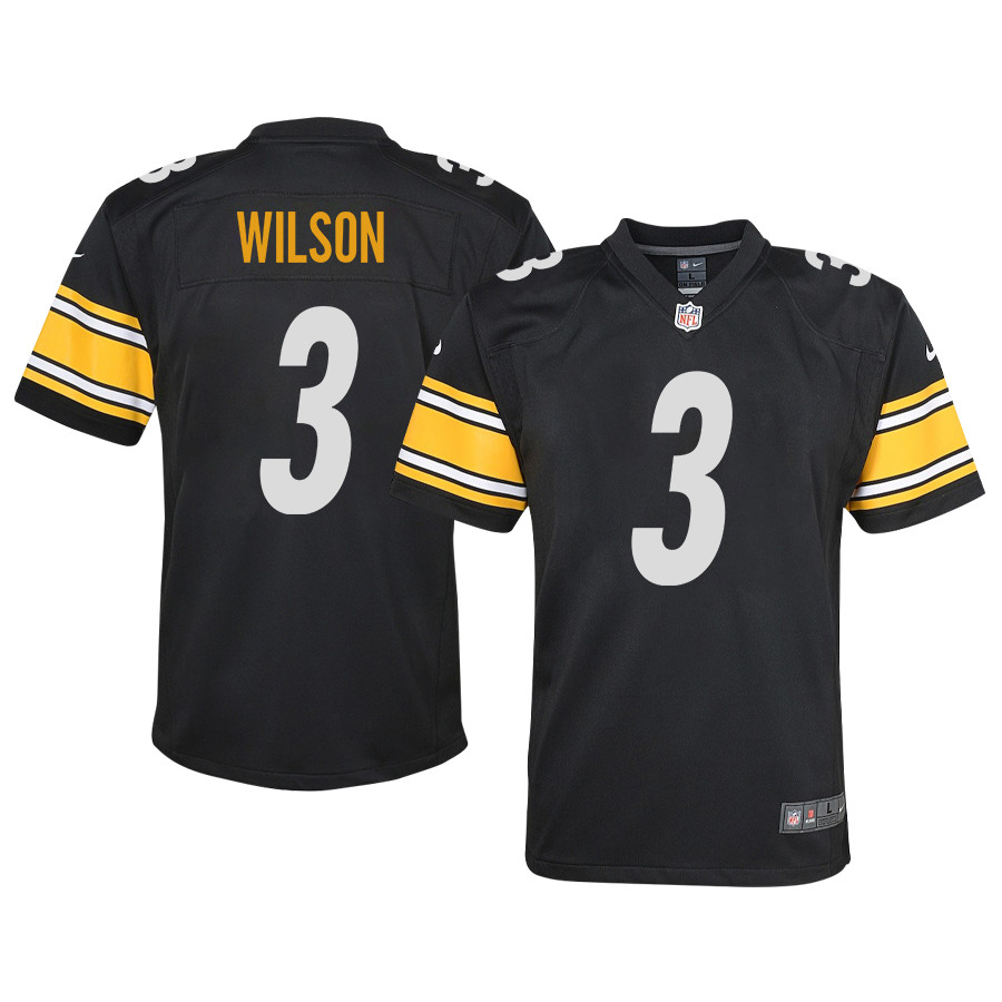Russell Wilson 3 Pittsburgh Steelers Game Youth Jersey - Black Js7570