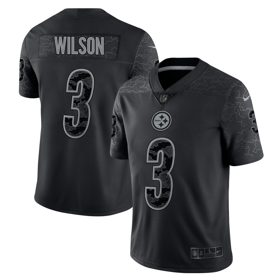 Russell Wilson 3 Pittsburgh Steelers Rflctv Limited Game Men Jersey - Black Js6971