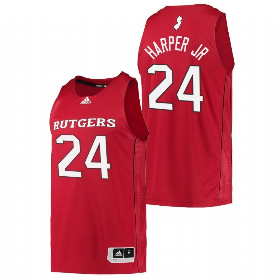 Rutgers Scarlet Knights 24 Ron Harper Jr. 2022 Scarlet College Basketball Men Jersey