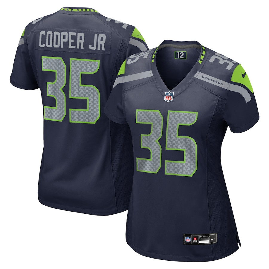Ryan Cooper Jr. 35 Seattle Seahawks Women's Game Jersey - College Navy Js8876