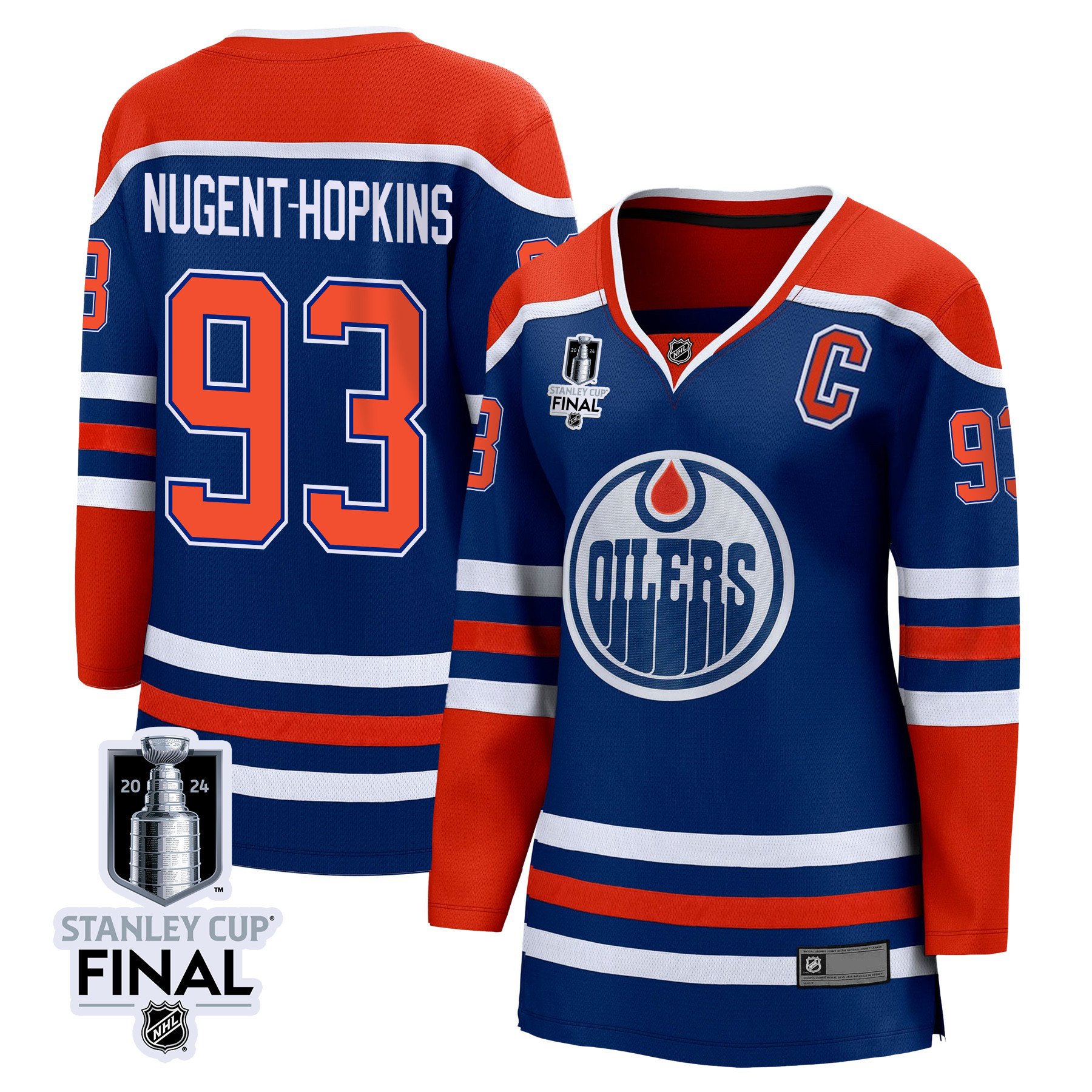 Ryan Nugent-hopkins 93 Edmonton Oilers 2024 Stanley Cup Final Women's Home Jersey - Royal
