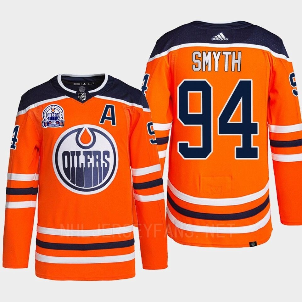 Ryan Smyth 94 Hall Of Fame Patch 2022 Edmonton Oilers Orange Jersey