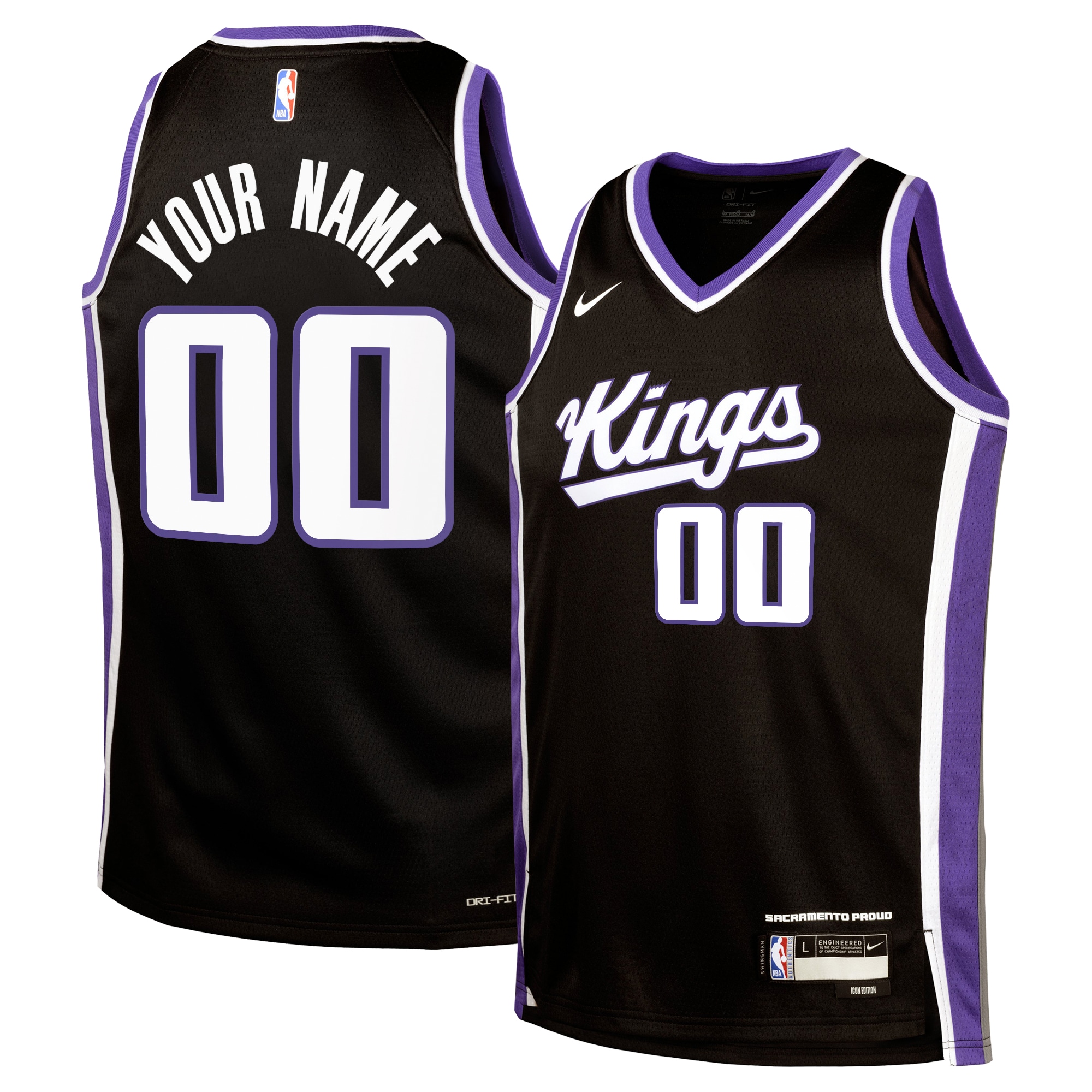 Sacramento Kings Icon Swingman Jersey - Custom - Youth