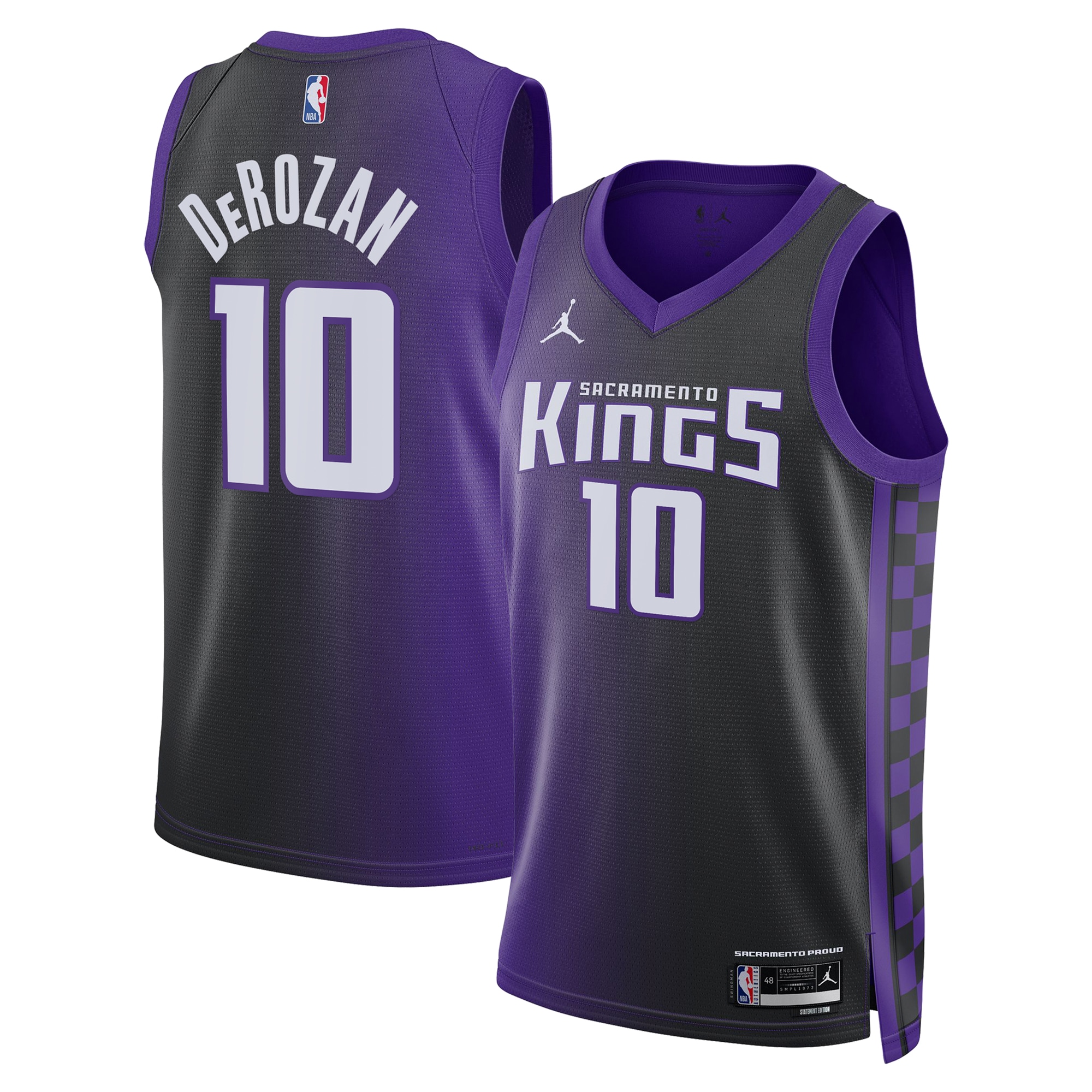 Sacramento Kings Jordan Brand Statement Edition Swingman Jersey - Purple - Demar Derozan - Unisex
