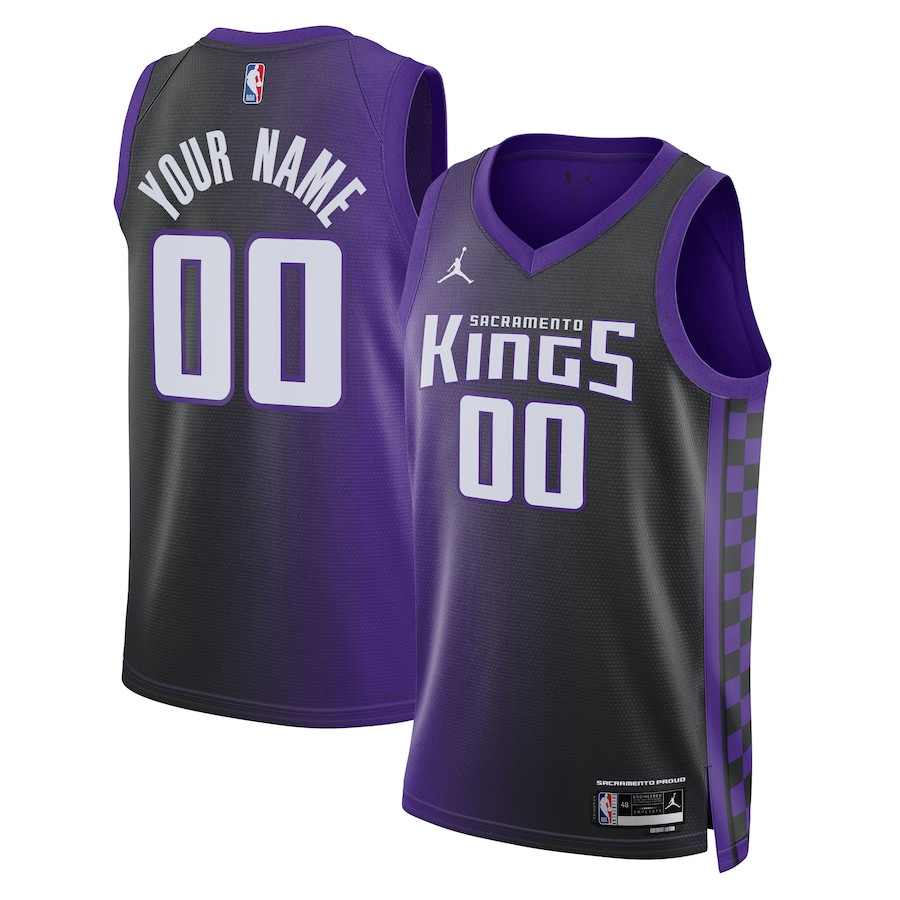 Sacramento Kings Statement Swingman Custom Jersey - Black/purple