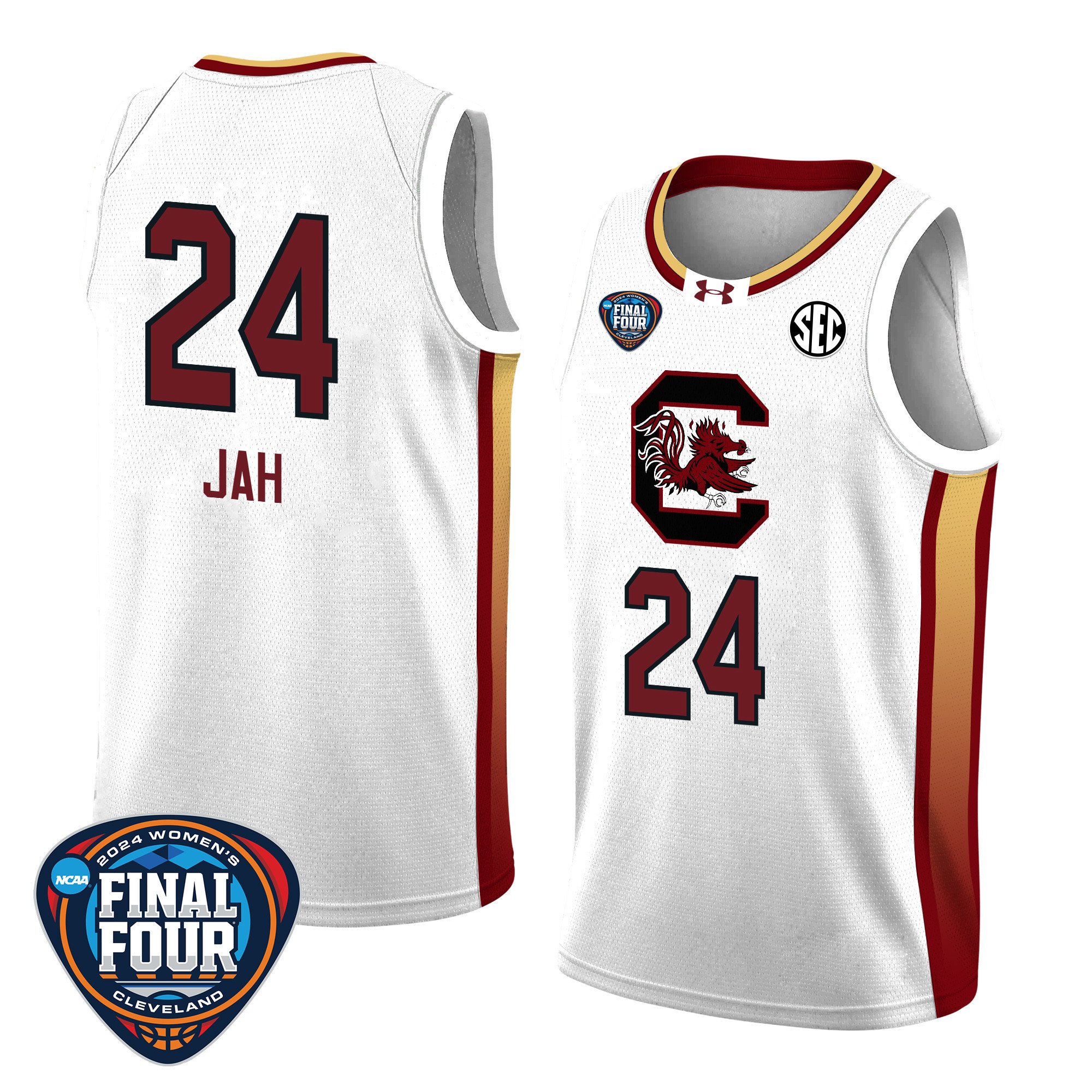 Sahnya Jah 24 South Carolina 2024 Final Four Patch Women's Basketball Jersey - Unisex Jersey
