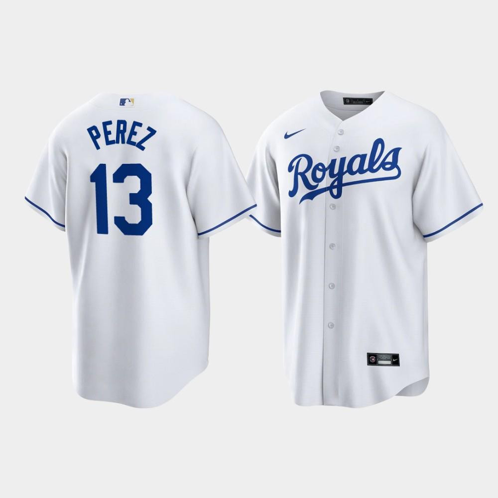 Salvador Perez 13 Kansas City Royals White Home Player Jersey