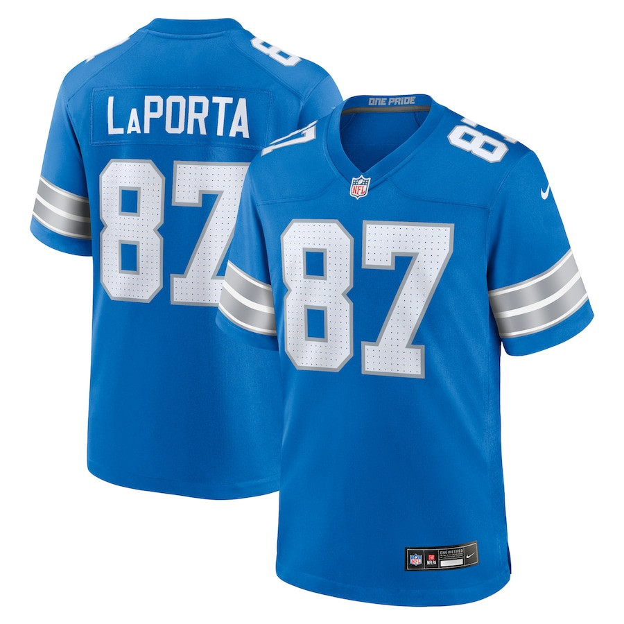 Sam Laporta 87 Detroit Lions Game Men Jersey - Blue Js8825