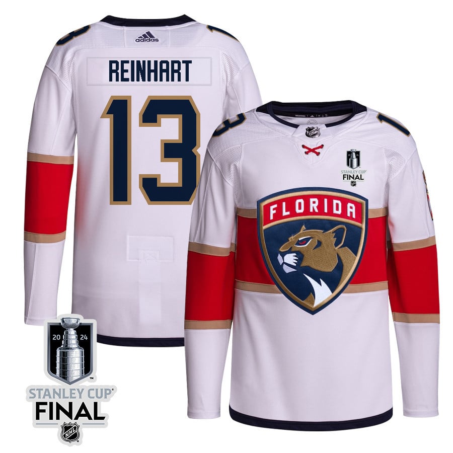 Sam Reinhart 13 Florida Panthers 2024 Stanley Cup Final Away Breakaway Jersey - Men, White