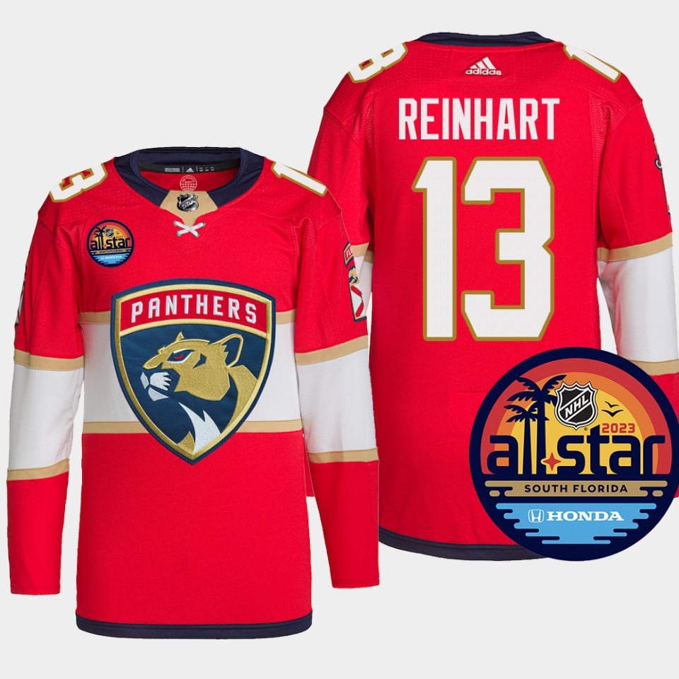 Sam Reinhart 13 Florida Panthers Red Jersey 2023 All-star