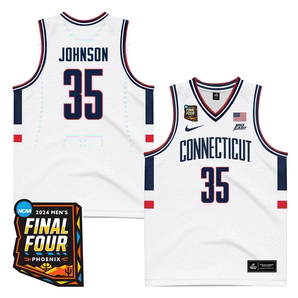 Samson Johnson 35 Uconn Huskies 2024 Final Four Patch Men's Basketball Jersey - Unisex Jersey