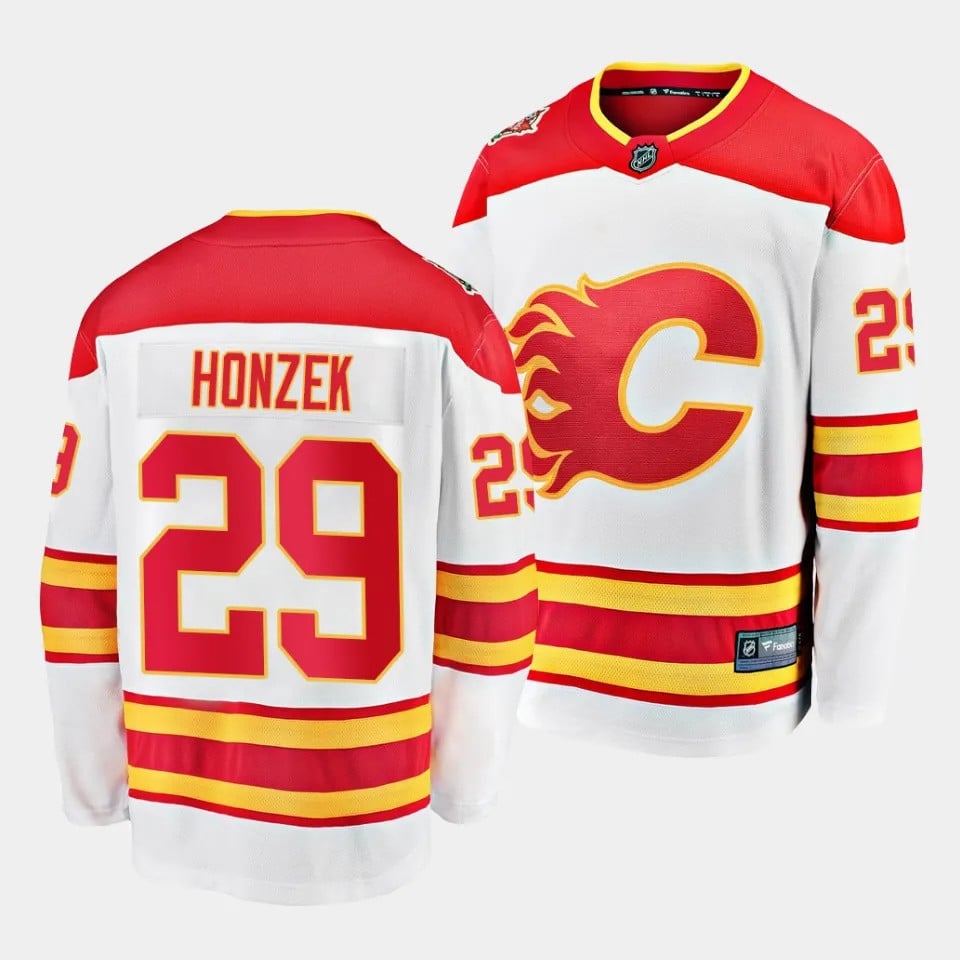 Samuel Honzek #29 Calgary Flames 2023 Draft Away Men Jersey - White