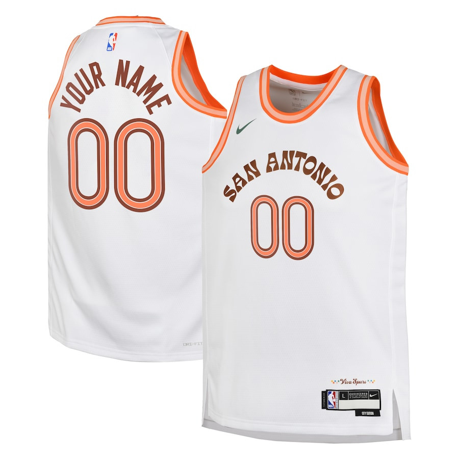 San Antonio Spurs 2023/24 City Edition Swingman Custom Youth Jersey - White