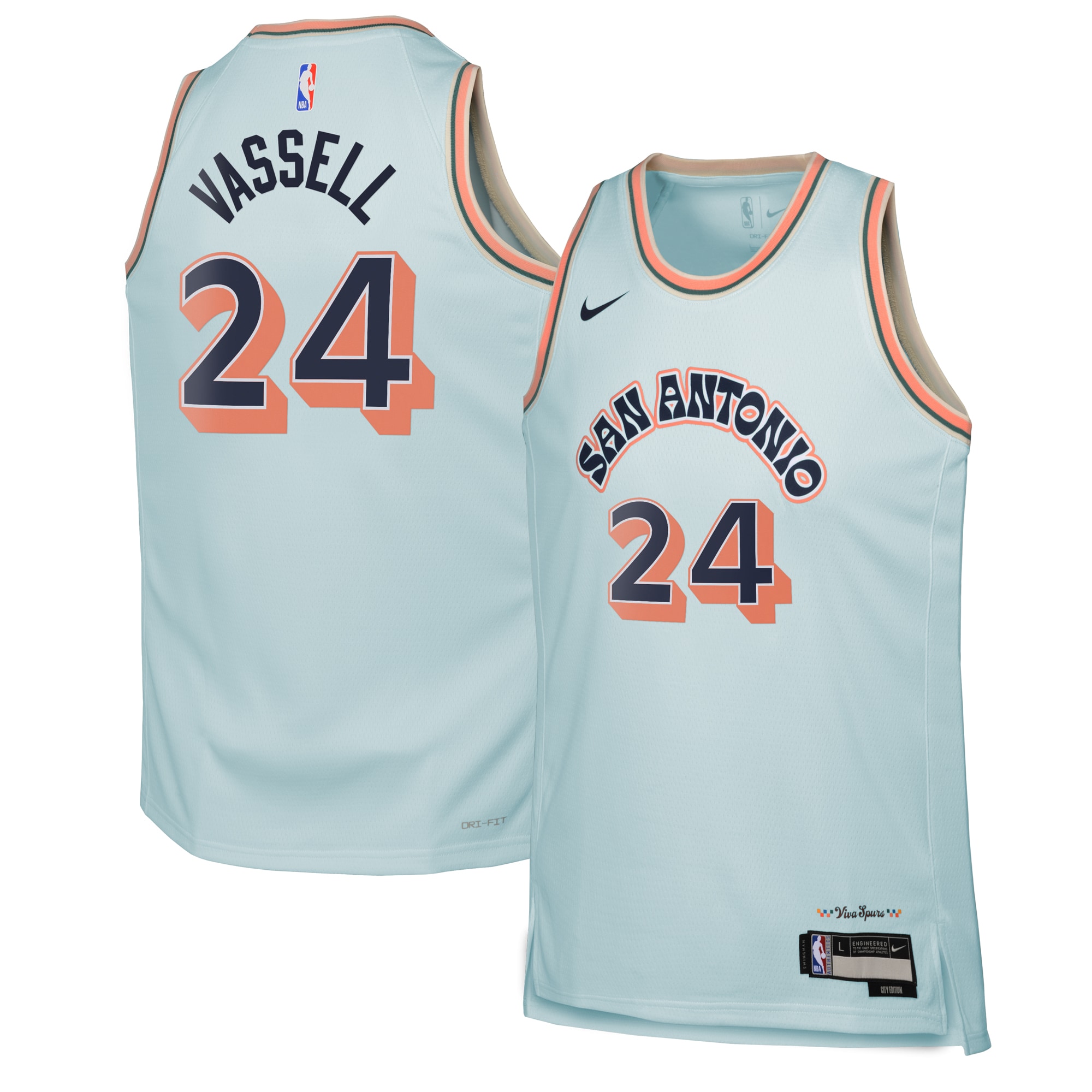 San Antonio Spurs City Edition Swingman Jersey 2024 - Blue - Devin Vassell - Youth