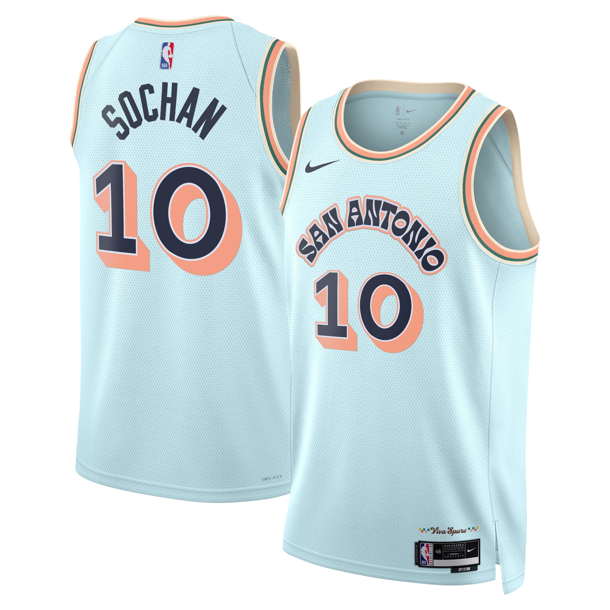 San Antonio Spurs City Edition Swingman Jersey 2024 - Blue - Jeremy Sochan - Unisex