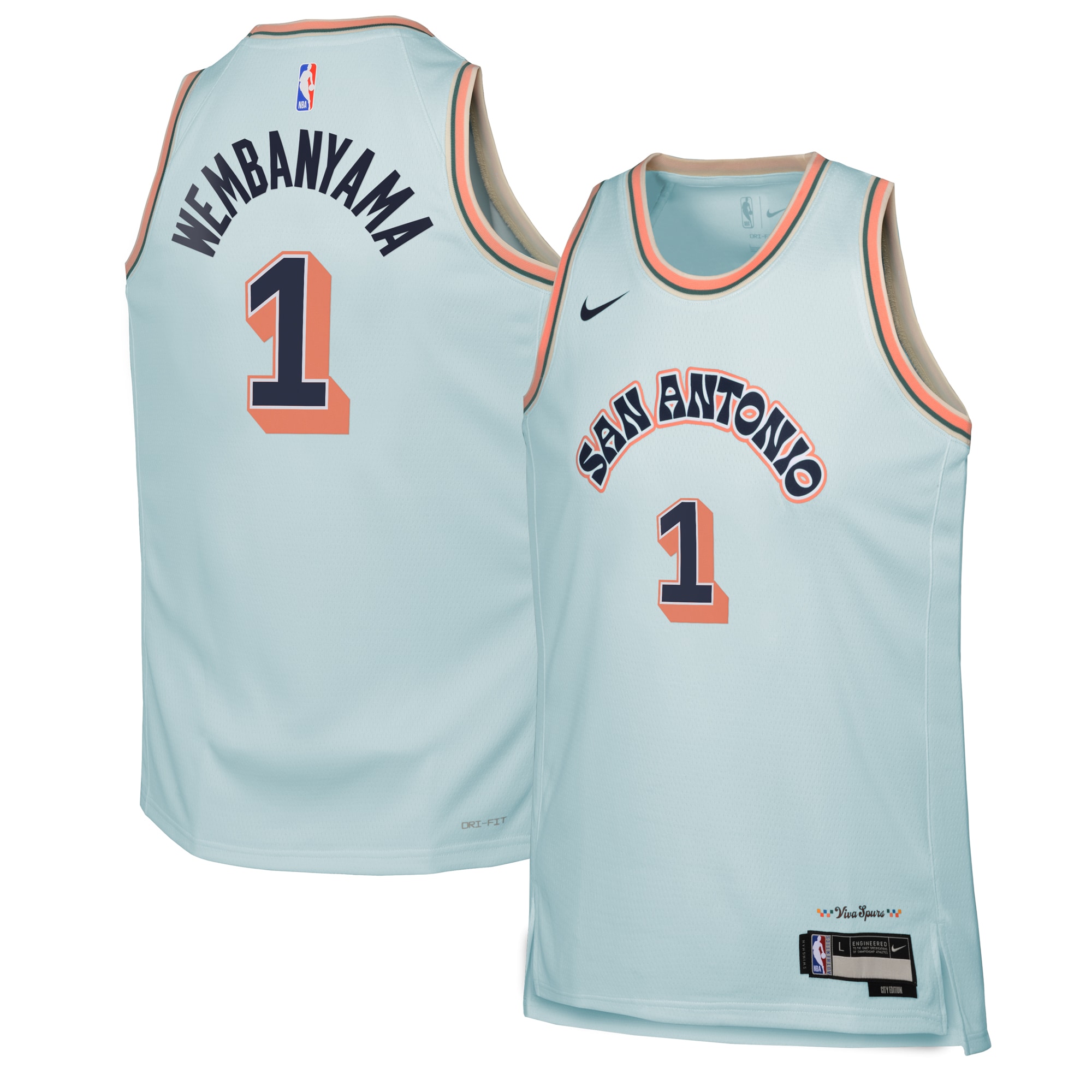 San Antonio Spurs City Edition Swingman Jersey 2024 - Blue - Victor Wembanyama - Youth