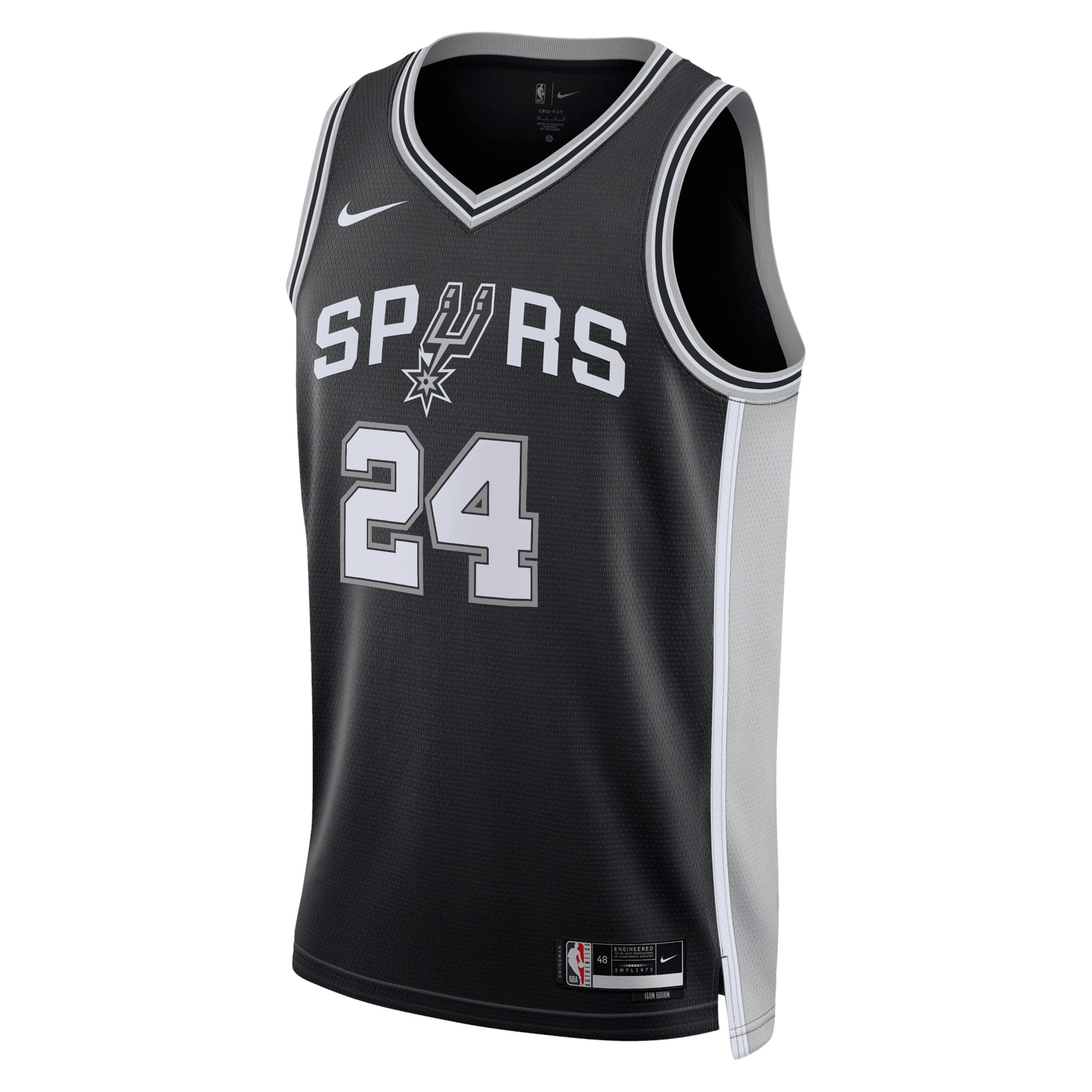 San Antonio Spurs Icon Edition Swingman Jersey - Black - Devin Vassell - Unisex