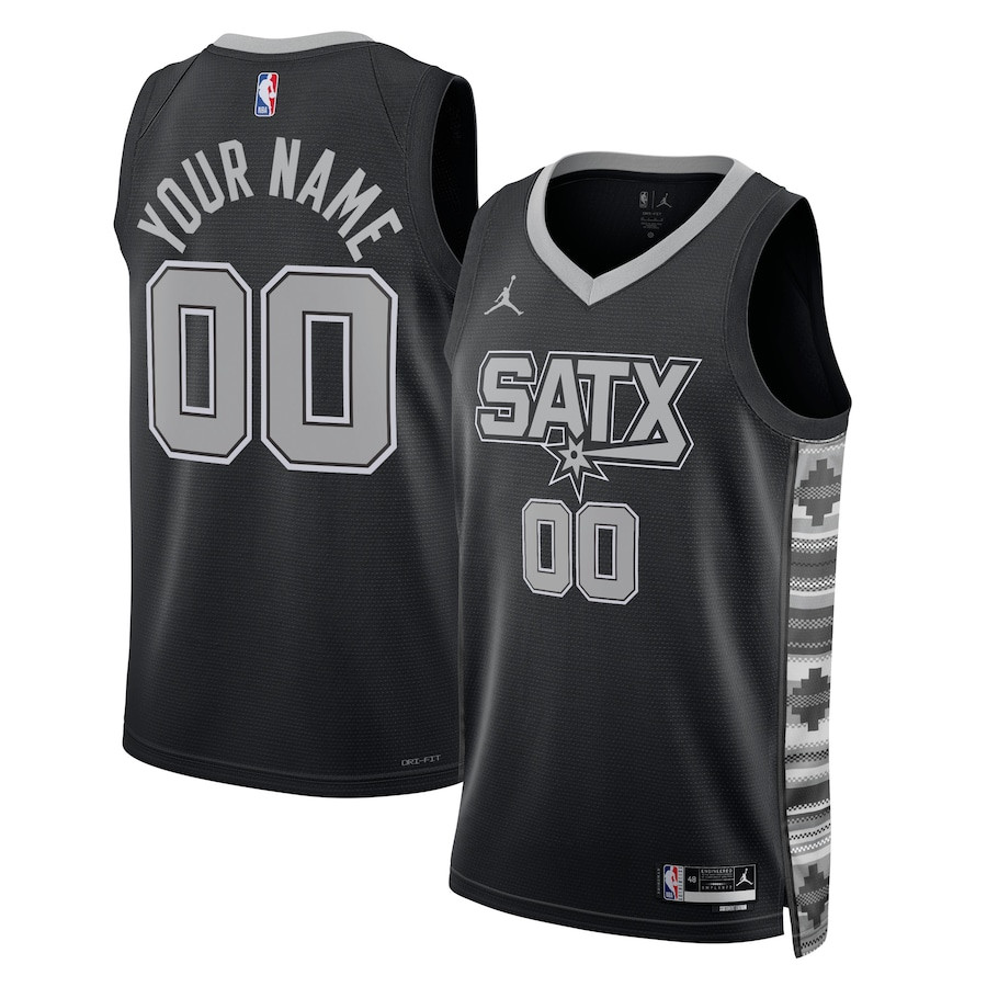 San Antonio Spurs Unisex Swingman Custom Jersey - Statement Edition - Black