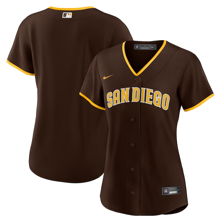 San Diego Padres Road Women Jersey - Brown