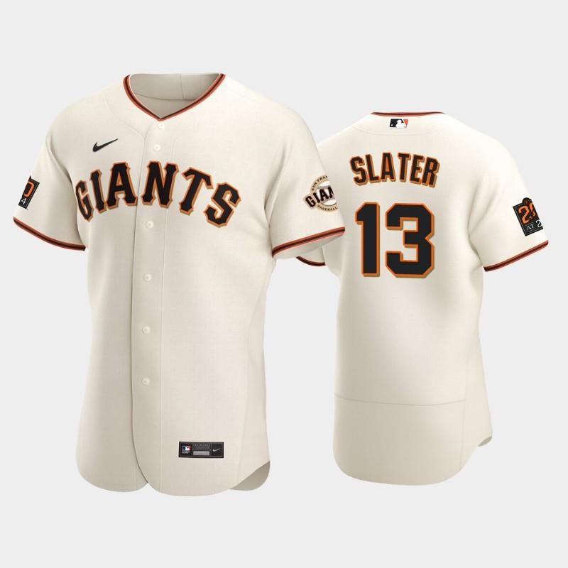 San Francisco Giants 13 Austin Slater Cream Home Jersey