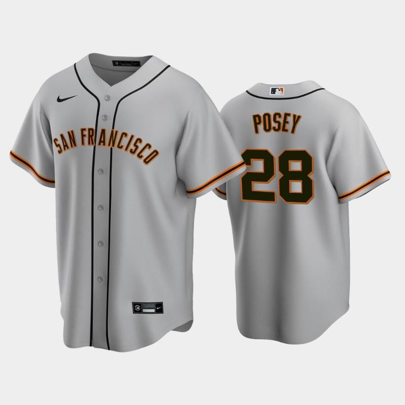 San Francisco Giants 28 Buster Posey Gray Road Jersey