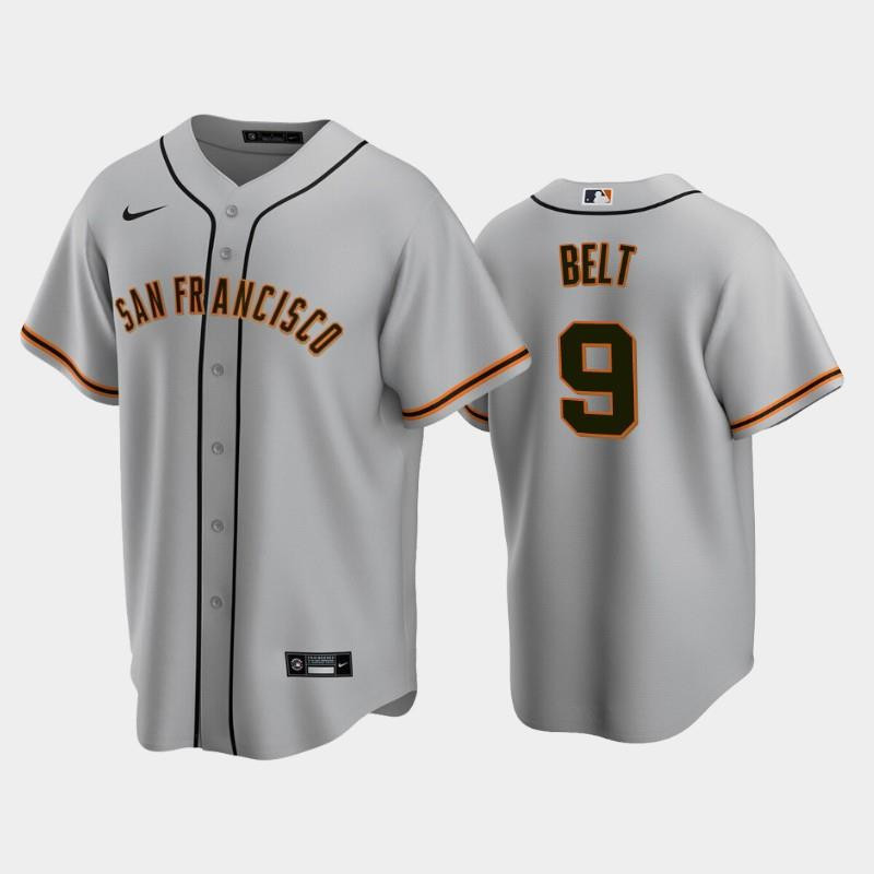 San Francisco Giants 9 Brandon Belt Gray Road Jersey