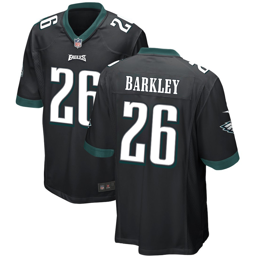 Saquon Barkley 26 Philadelphia Eagles Alternate Game Men Jersey - Black Js7393
