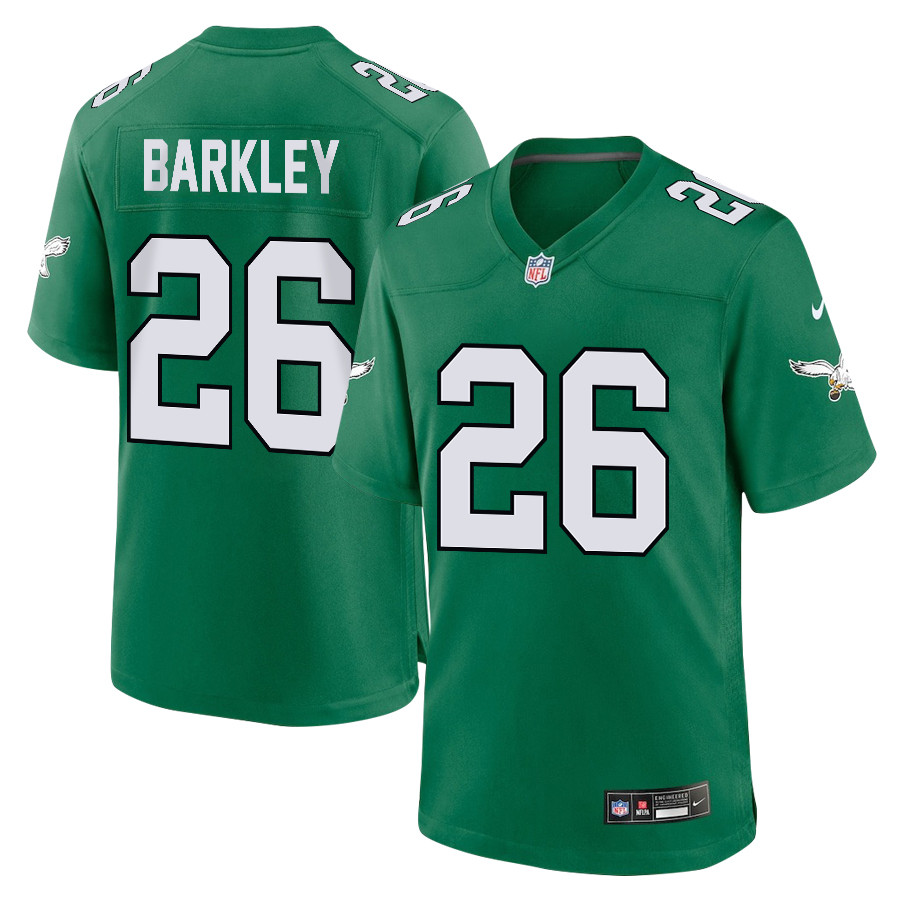 Saquon Barkley 26 Philadelphia Eagles Alternate Game Men Jersey - Kelly Green Js2968