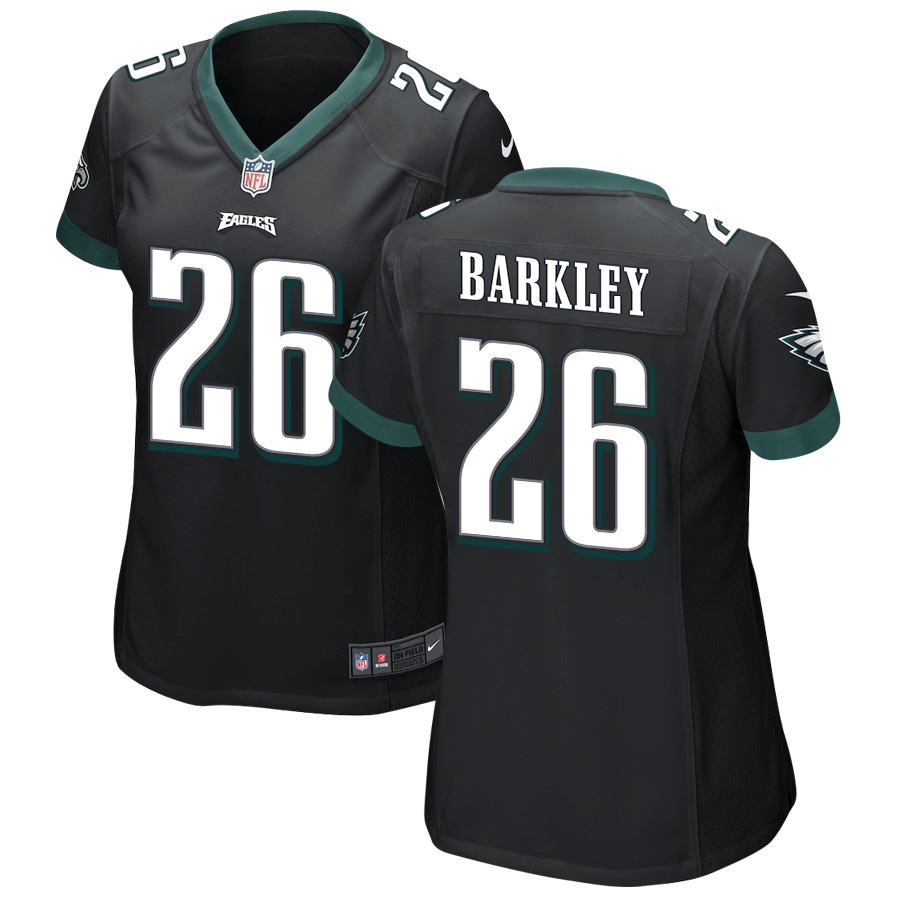 Saquon Barkley 26 Philadelphia Eagles Alternate Game Women Jersey - Black Js6654