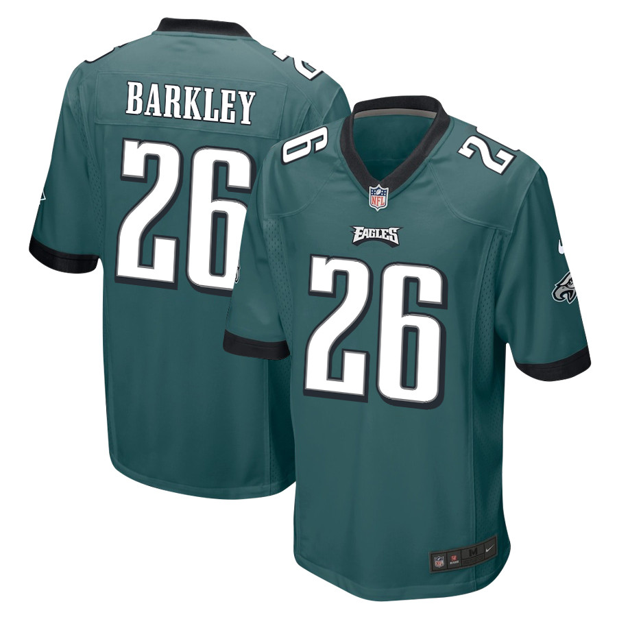 Saquon Barkley 26 Philadelphia Eagles Game Men Jersey - Midnight Green Js3675