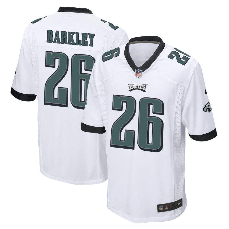 Saquon Barkley 26 Philadelphia Eagles Game Men Jersey - White Js9355