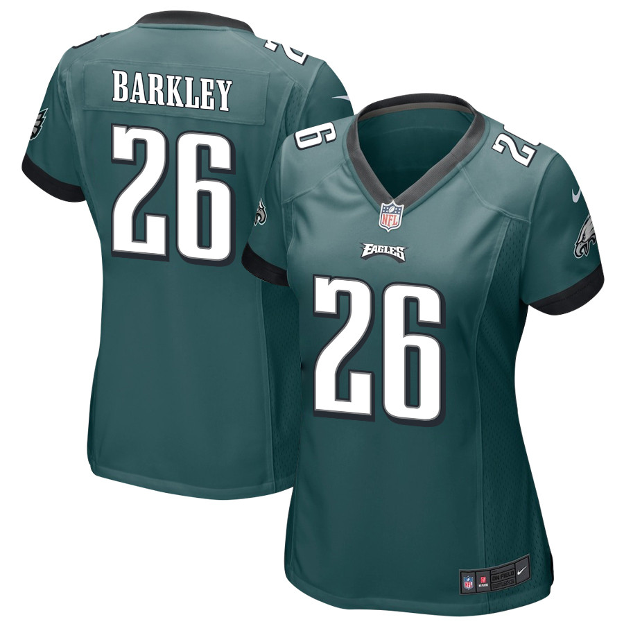 Saquon Barkley 26 Philadelphia Eagles Game Women Jersey - Midnight Green Js1408