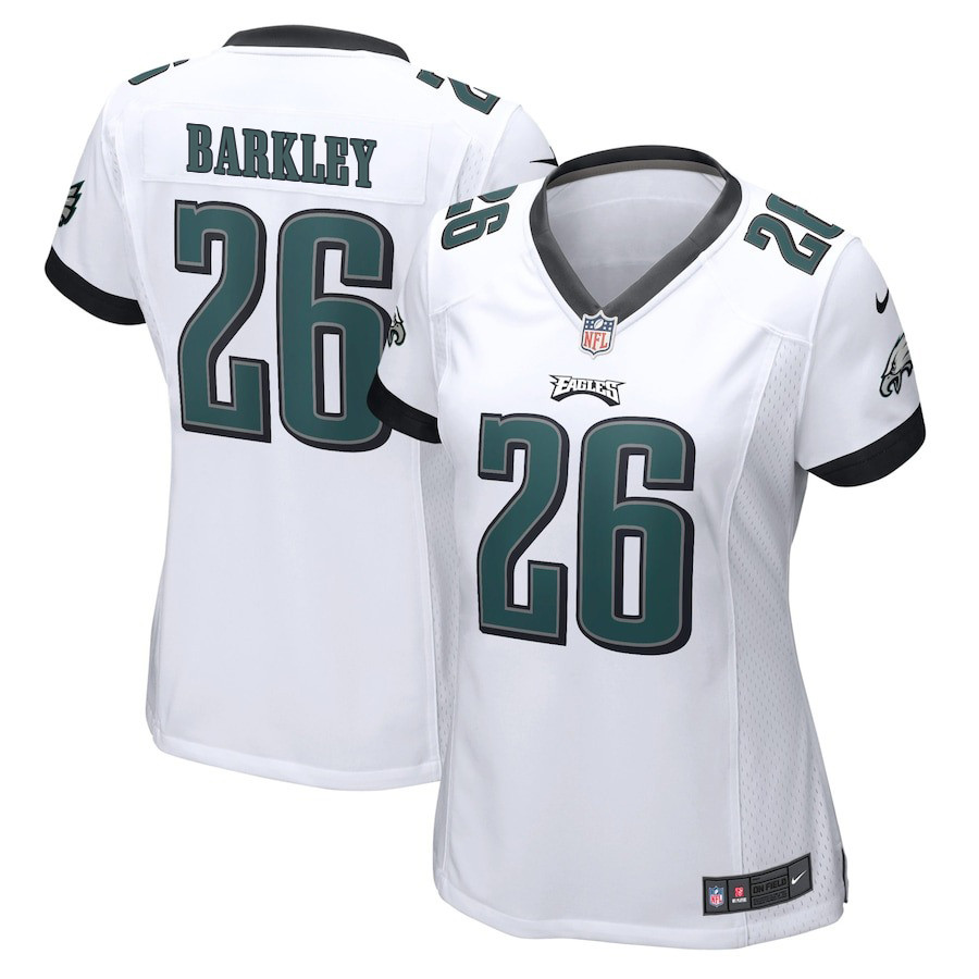 Saquon Barkley 26 Philadelphia Eagles Game Women Jersey - White Js5204
