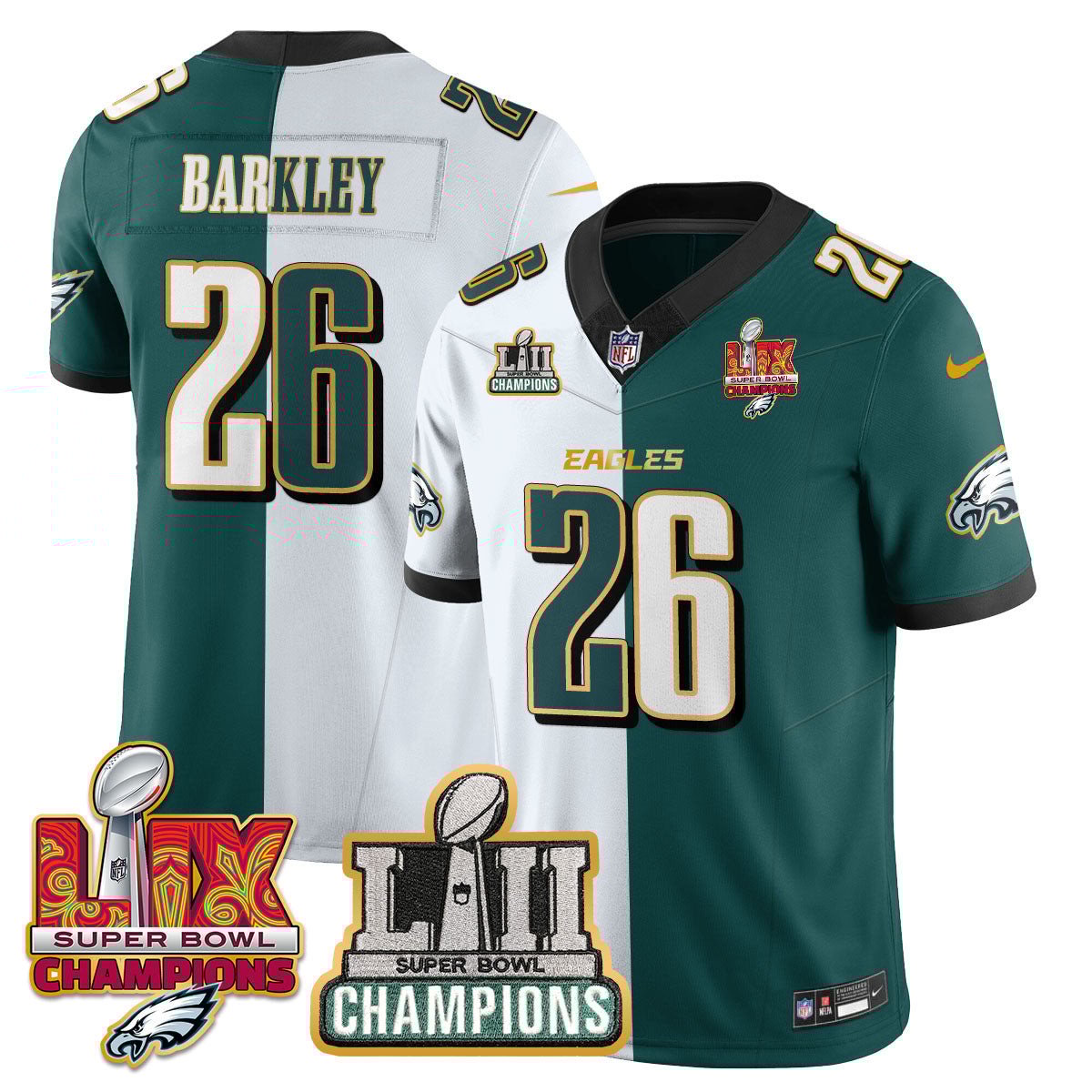 Saquon Barkley 26 Philadelphia Eagles Lii-lix Super Bowl Champions Vapor Limited Gold Jersey - Split Js5723