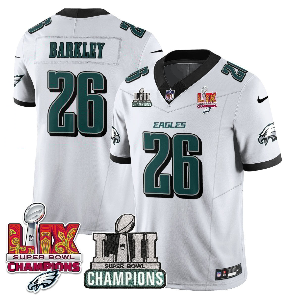 Saquon Barkley 26 Philadelphia Eagles Lii-lix Super Bowl Champions Vapor Limited Jersey - White Js7399