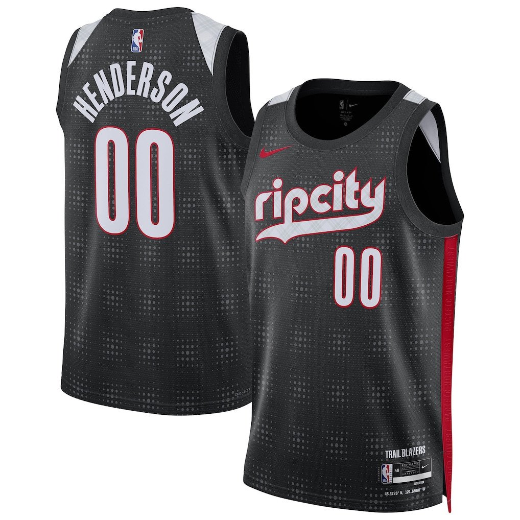 Scoot Henderson 00 Portland Trail Blazers Unisex 2024/25 Swingman Player Jersey - City Edition - Black