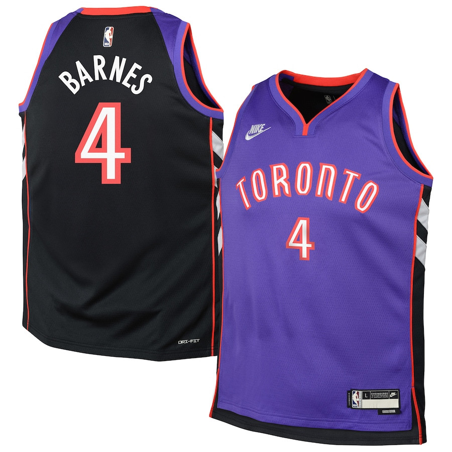 Scottie Barnes 4 Toronto Raptors Youth 2024/25 Swingman Jersey - Purple - Classic Edition