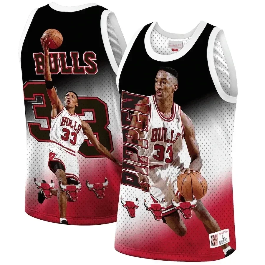 Scottie Pippen Chicago Bulls Mitchell & Ness Behind The Back Tank Top - Red Jersey