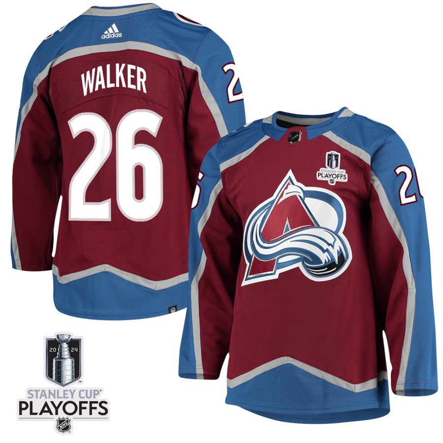 Sean Walker 26 Colorado Avalanche 2024 Nhl Playoffs Patch Home Jersey - Men