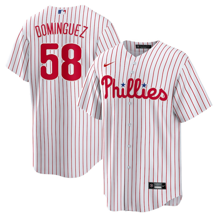 Seranthony Dom?nguez 58 Philadelphia Phillies Men Jersey - White
