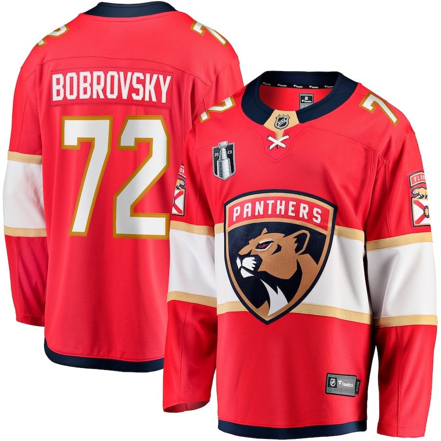 Sergei Bobrovsky 72 Florida Panthers 2023 Stanley Cup Final Home Primegreen Jersey - Red