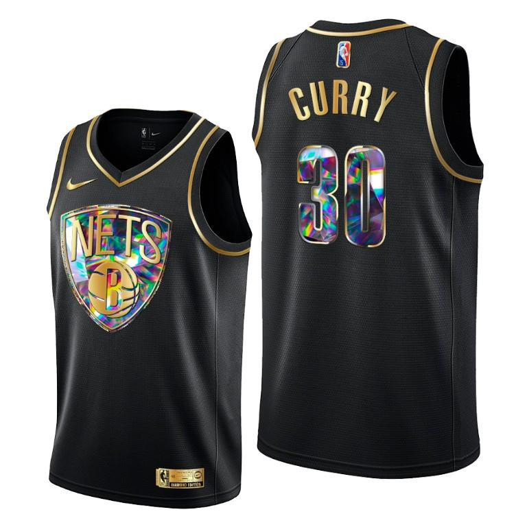 Seth Curry 30 Brooklyn Nets Diamond Logo Black Jersey - Men Jersey