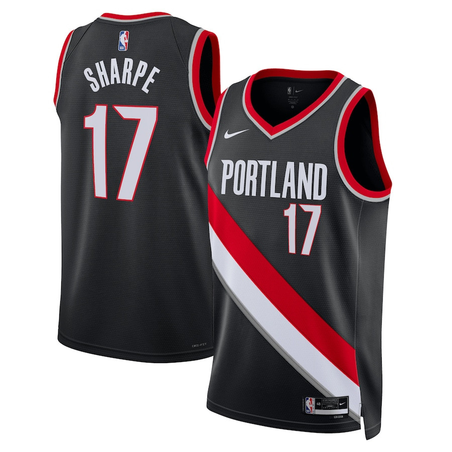 Shaedon Sharpe 17 Portland Trail Blazers Unisex Swingman Jersey - Icon Edition - Black